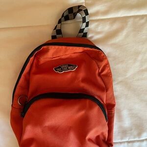 Vans orange checkered mini Backpack 🎒